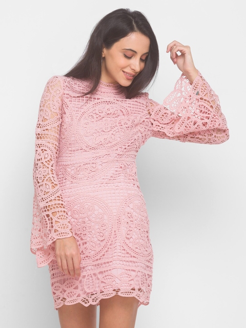 

LYKKEIN Pink Floral Sheath Dress