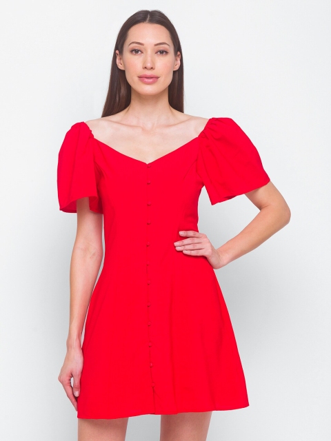 

LYKKEIN Women Red A-Line Dress