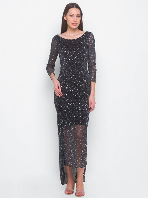 

LYKKEIN Black Embellished Maxi Dress