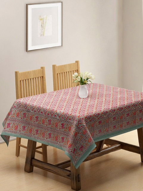 

Fabindia Green & Pink Printed Square Table Cover