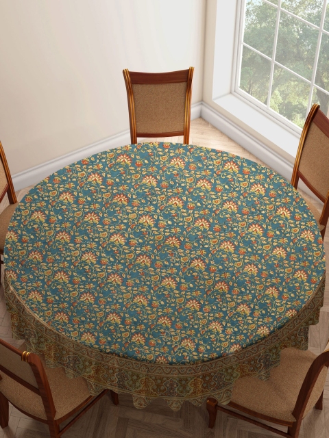 

Fabindia Teal Blue Cotton Floral Printed Table Covers