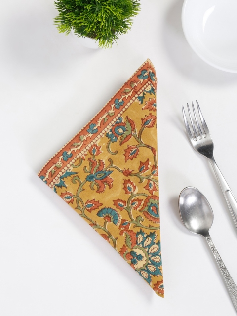 

Fabindia Set of 6 Brown & Blue Printed Table Napkins