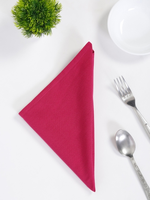 

Fabindia Set Of 4 Fuchsia Pink Woven Cotton Table Napkins