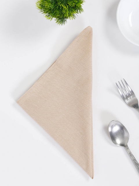 

Fabindia Set Of 4 Beige Woven Cotton Table Napkins