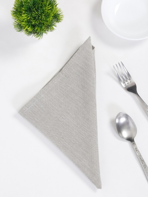 

Fabindia Set of 4 Grey Solid Pure Cotton Table Napkins