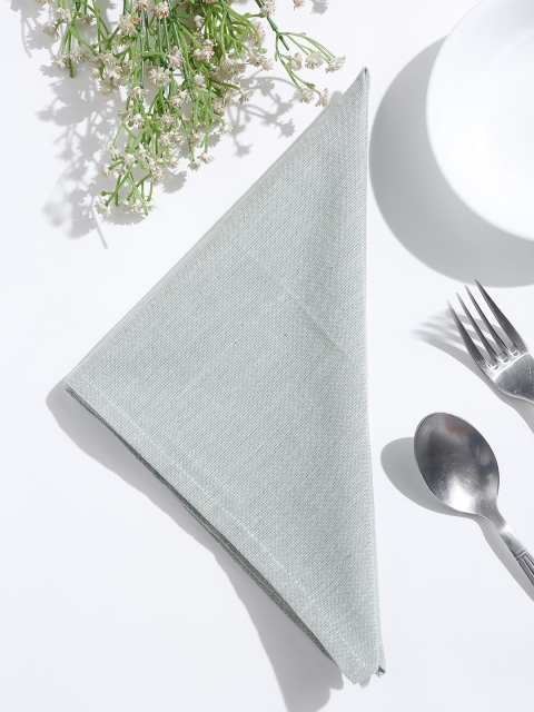 

Fabindia Set of 4 Aqua Blue Solid Cotton Table Napkins