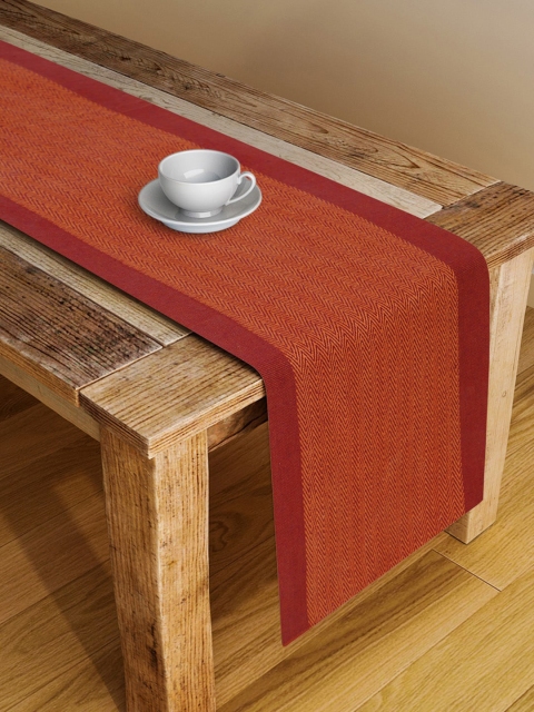 

Fabindia Red & Rust Cotton Woven Design Runner