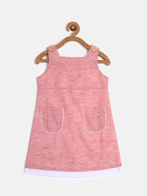 

AYDA KIDS Girls Coral Linen A-Line Dress