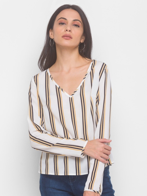 

LYKKEIN Multicoloured Striped Regular Top, Multi