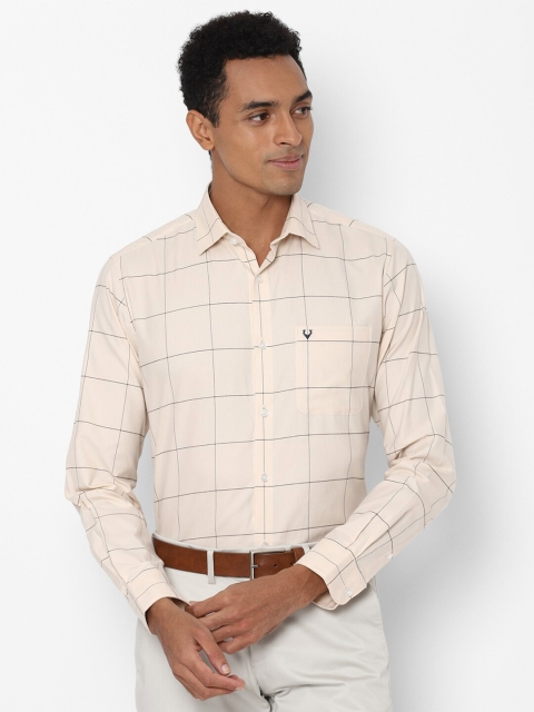 

Allen Solly Men Beige Windowpane Checks Opaque Checked Casual Shirt