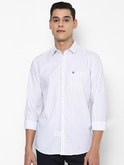 

Allen Solly Men White Slim Fit Opaque Striped Casual Shirt