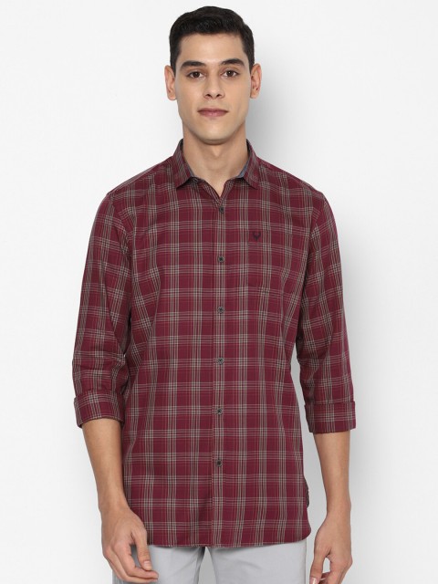 

Allen Solly Men Maroon Slim Fit Tartan Checks Opaque Checked Casual Shirt