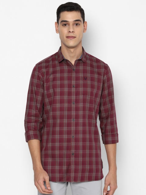 

Allen Solly Men Maroon Slim Fit Tartan Checks Opaque Checked Casual Shirt