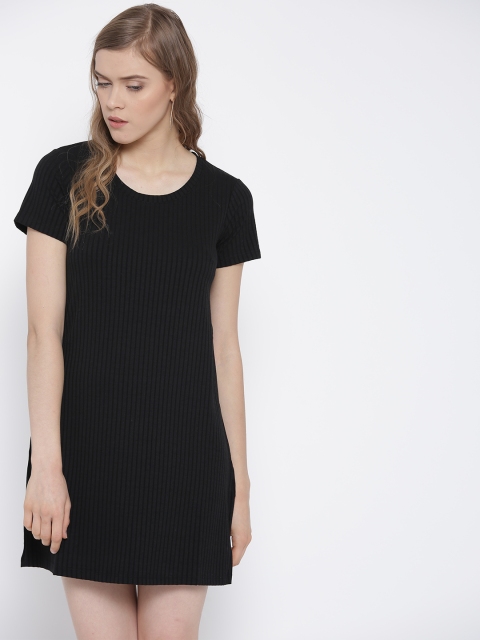

FOREVER 21 Women Black Solid A-Line Dress