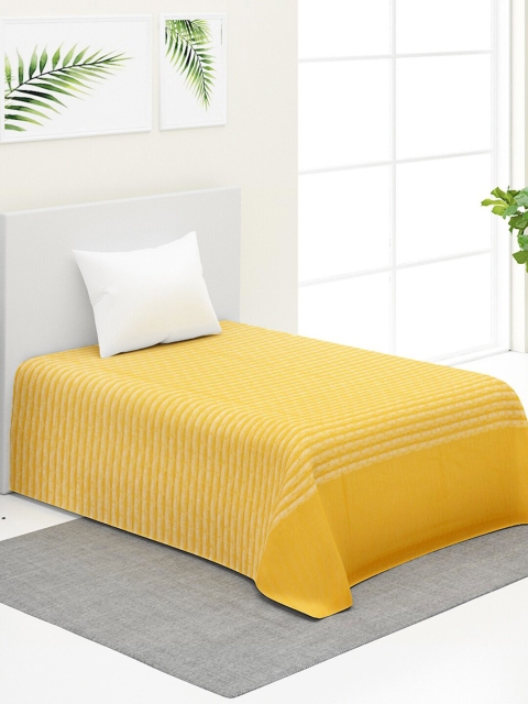 

Fabindia Mustard-Yellow & White Printed Cotton Single Bed Cover