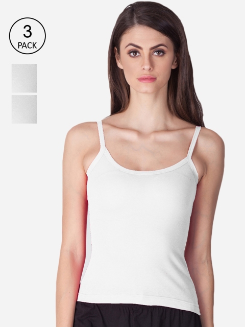 

Lux Cozi Women Pack Of 3 White Solid Camisoles