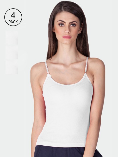 

Lux Cozi Women Pack of 4 White Solid Camisoles