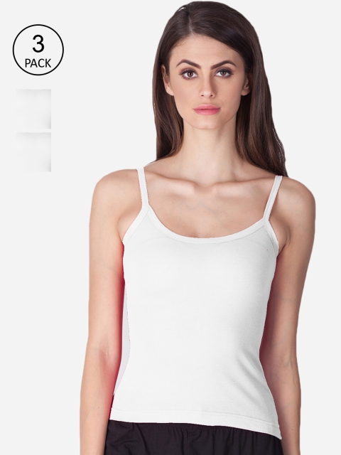 

Lux Cozi Women Pack Of 3 White Solid Camisoles