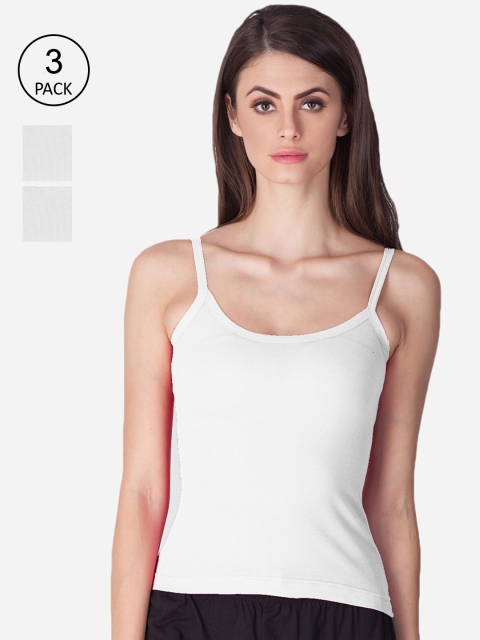 

Lux Cozi Women White Pack of 3 Cotton Camisoles