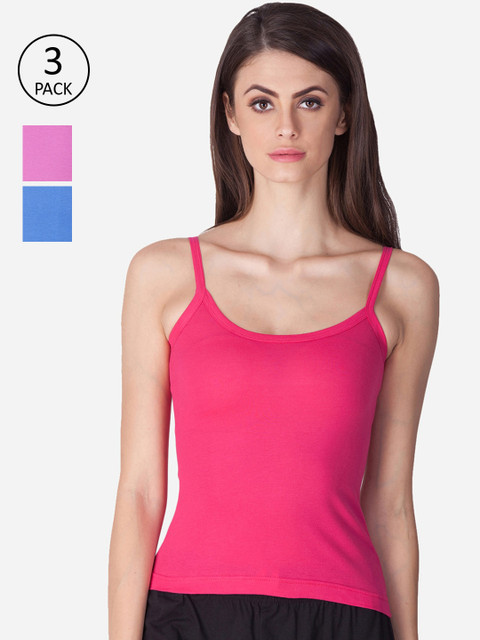 

Lux Cozi Women Pack of 3 Assorted Solid Camisoles
