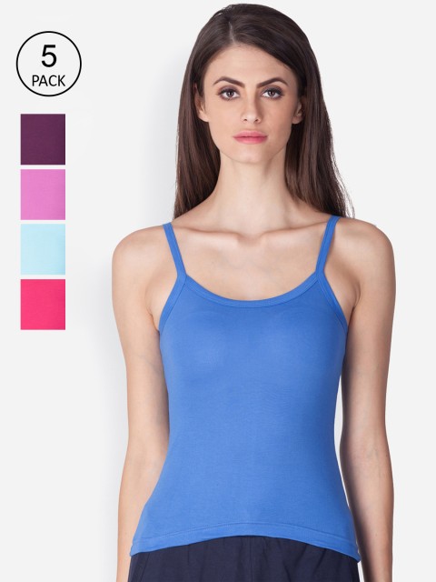 

Lux Cozi Women Pack Of 5 Assorted Pure Combed Cotton Camisoles