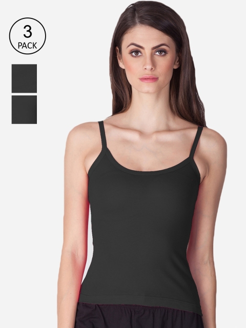 

Lux Cozi Women Pack of 3 Black Solid Camisoles