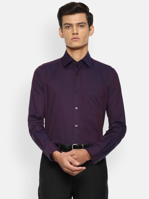 

Louis Philippe Men Purple Opaque Pure Cotton Formal Shirt
