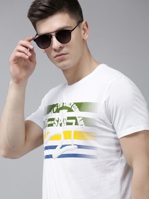 

SPYKAR Men White Printed Slim Fit T-shirt