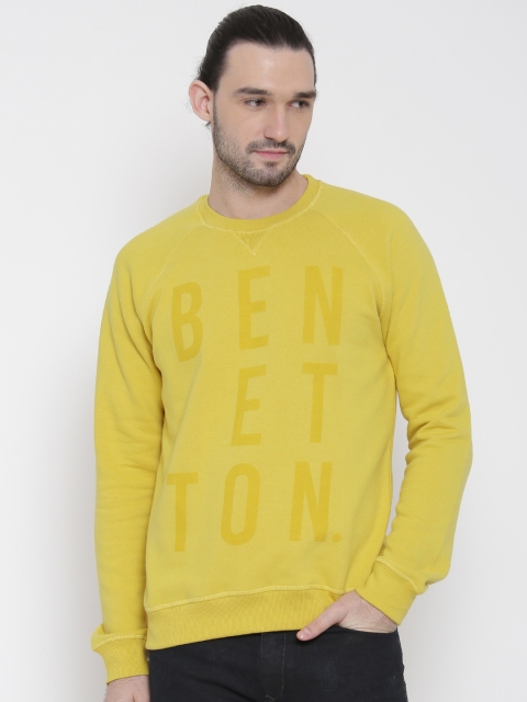 

United Colors of Benetton Yellow Printed Sweatshirt