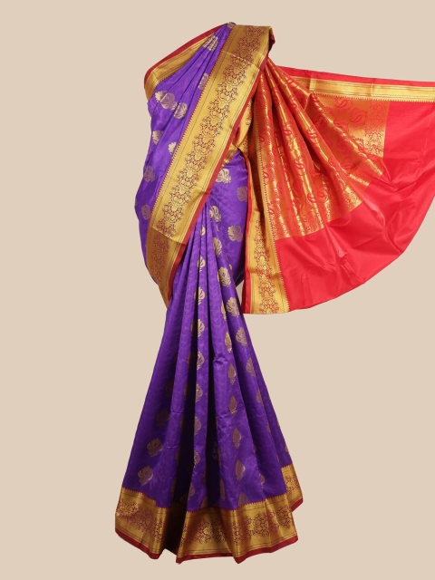 

Pothys Violet & Pink Woven Design Zari Art Silk Saree