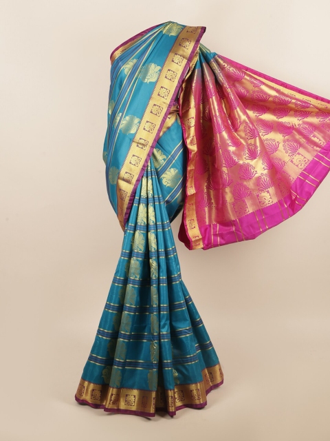 

Pothys Violet & Fuchsia Ethnic Motifs Zari Art Silk Saree