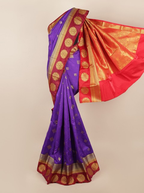 

Pothys Violet & Purple Ethnic Motifs Zari Art Silk Saree