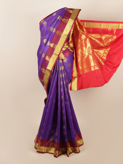 

Pothys Violet & Red Woven Design Zari Art Silk Saree