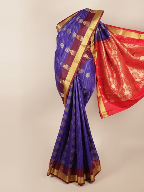 

Pothys Purple & Gold Ethnic Motifs Zari Art Silk Saree