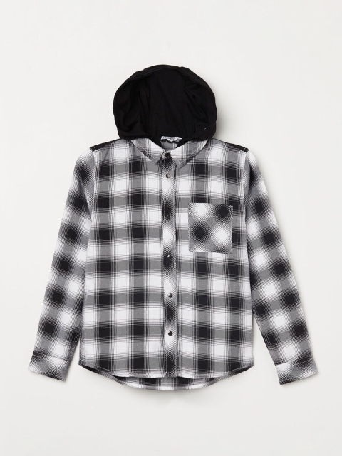 

Fame Forever by Lifestyle Boys Black Tartan Checks Opaque Checked Casual Shirt