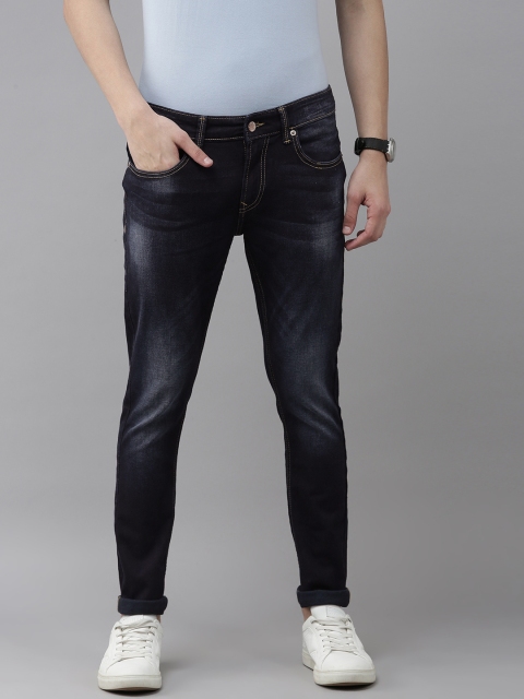 

SPYKAR Men Navy Blue Super Skinny Fit Low-Rise Light Fade Stretchable Jeans