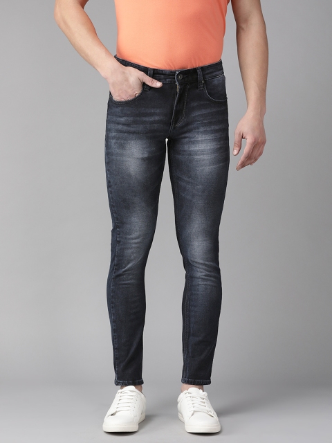 

SPYKAR Men Charcoal Super Skinny Fit Low-Rise Light Fade Stretchable Jeans, Navy blue