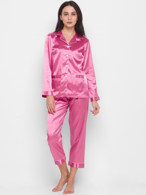 

LYKKEIN Women Pink Night suit