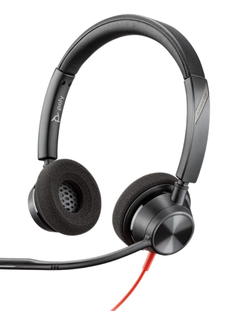 

poly Black Solid Over-Ear Wired Blackwire 3320 Headphones With Mic
