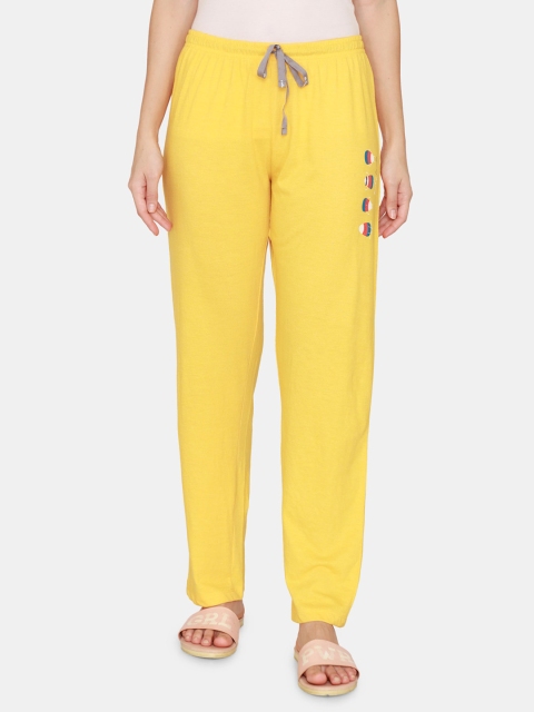 

Rosaline by Zivame Women Yellow Solid Lounge Pants