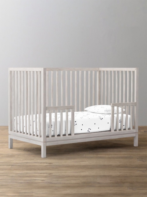 

THE BABY ATELIER Off White & Black Graphic 300 TC Crib Bedsheet