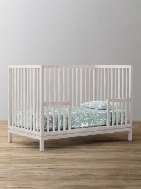 

THE BABY ATELIER Blue & White Graphic 300 TC Crib Bedsheet with Pillow Covers