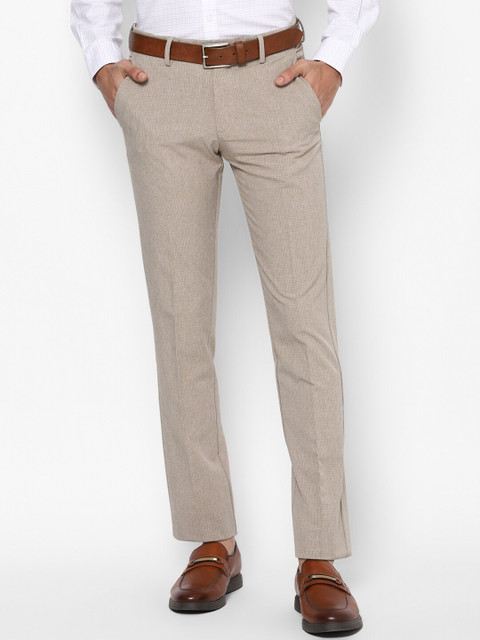 

Allen Solly Men Khaki Textured Slim Fit Formal Trousers