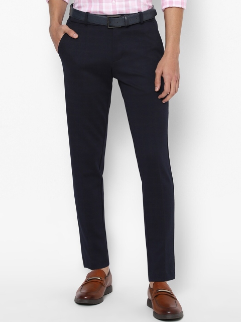 

Allen Solly Men Navy Blue Checked Slim Fit Formal Trousers