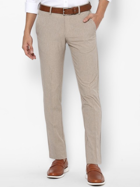 

Allen Solly Men Khaki Textured Slim Fit Chinos Trousers
