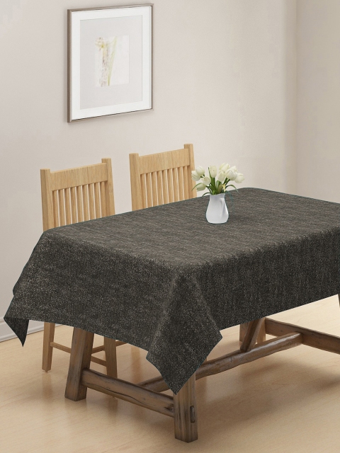 

KLOTTHE Brown & Grey Woven-Design Cotton 6-Seater Rectangle Table Cover