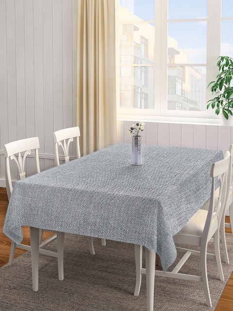 

KLOTTHE Grey Woven Design Cotton 6-Seater Table Cover