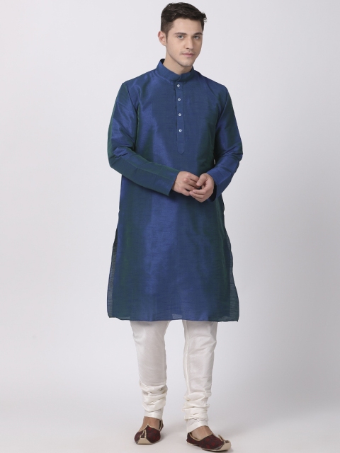 

TABARD Men Blue Regular Dupion Silk Kurta with Churidar