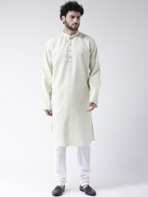 

TABARD Men Green Regular Pure Cotton Kurta with Churidar