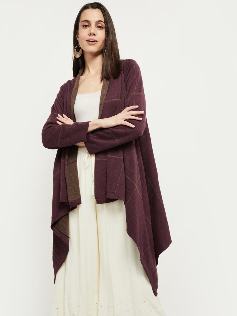 

max Women Purple Open Front Shrug